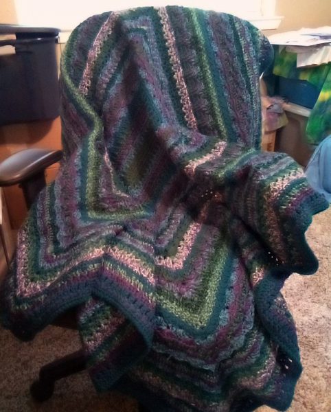 afghan on chair