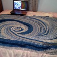 spiral afghan on bed